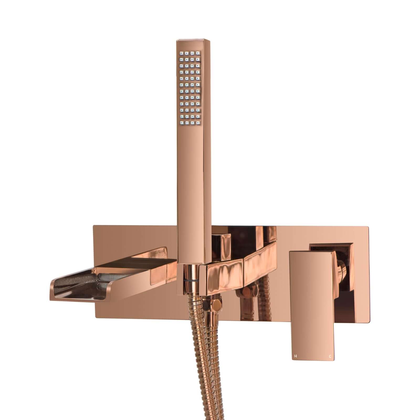 Plaza wall mounted shower mixer - rose gold - Taps